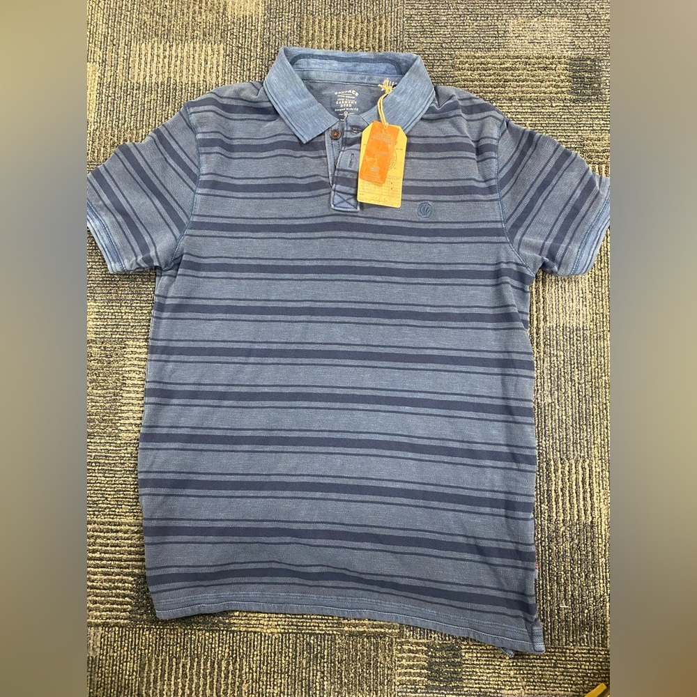 Fat Face Harris Blue Striped Polo Shirt (M) NWT - Picture 3 of 7